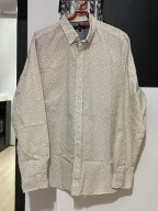 J Koszula Jeff Banks subtelne beżowe kwiaty na białym tle rozmiar L