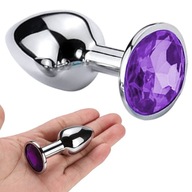 KOREK ANALNY DYSKRETNY BEZPIECZNY STAL NIERDZEWNA KRYSZTAŁ WODOODPORNY S