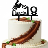topper na tort dekoracja urodziny personalizacja imię wiek MOTOR kolory