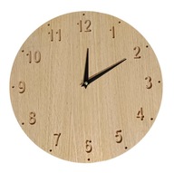 Zegar ścienny drewniany Dąb amerykański 30cm naturalny prezent zegar dębowy