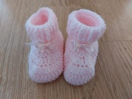 Buciki niemowlęce np: do chrztu różowe