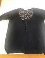 Abercrombie&Fitch bluzka koronka granat S