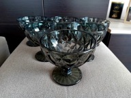 PUCHARKI DO LODÓW DESERÓW WZÓR ROMBY 6-szt POPIEL / BRUDNA ZIELEŃ -STAN BDB