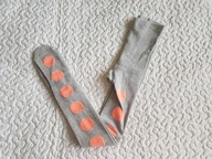 Wola rajstopy szare i morelowe kropki nowe roz 110-116