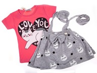 Komplet spódniczka koszulka dla dziewczynki 104