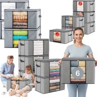 6X ORGANIZER TORBA DO PRZECHOWYWANIA UBRAŃ POJEMNIK DO SZAFY PUDEŁKO DUŻE