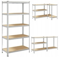 REGAŁ METALOWY MAGAZYNOWY 180x90x40cm 5 PÓŁEK MDF 180kg 900kg DO GARAŻU