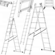DRABINA ALUMINIOWA SKŁADANA WIELOFUNKCYJNA HIGHER 150KG 3X9 ROZKŁADANA