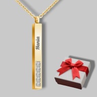 Podłużny naszyjnik (wisiorek 3D) - grawer gratis - napis - prezent