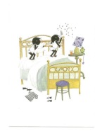 Pocztówka - Fiep Westendorp, Julek i Julka w sypialni i walka z komarami