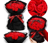 BUKIET RÓŻ RÓŻE SZTUCZNE KWIATY JAK ŻYWE PREZENT WALENTYNKI PIĘKNE MYDLANE