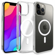 Przezroczyste magnetyczne etui na telefon do iPhone 15 Pro + szkło ochronne
