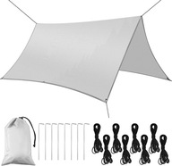Plandeka namiotowa 3x3m wodoodporna lekka tarp hamak camping Szary