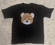 Czerna koszulka na krótki rękaw z misiem