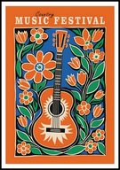 A2 PLAKAT MUZYCZNY MUZYKA COUNTRY MUSIC FESTIVAL GITARA INSTRUMENT MUZYCZNY