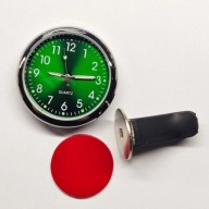 Zegarek Samochodowy Dekoracyjny Chrom Zielony Green + Klips do Kratki Klimy