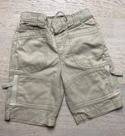 krótkie spodenki shorty beżowe Tu 9-12 miesięcy 74-80 cm + GRATIS