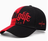 Czapka z daszkiem czerwono-czarna Thug Life Outlaw Tupac rap 2pac 56-61cm