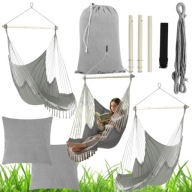 Fotel Wiszący Krzesło Brazylijskie Huśtawka Ogrodowa Hamak Duży Do 150 kg