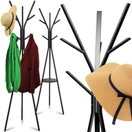WIESZAK NA UBRANIA STOJĄCY PODŁOGOWY METALOWY CZARNY LOFT 9 HACZYKÓW 180 CM