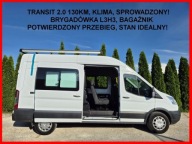 Ford TRANSIT 2.0 130KM Brygadowka L3H3, bagaznik, Klima, Sprowadzony, Supe