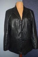 ON STAGE Piękna kurtka czarna skórzana męska ala marynarka skóra miękka _XL