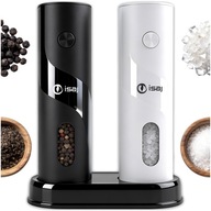 ISAJ GR1 elektryczny młynek do soli i pieprzu ceramiczny podświetlenie LED