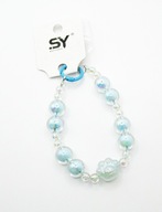 Zawieszka do telefonu kluczy akrylowe kulki niebeska psia łapka 3D koralik