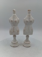 2 drewniane manekiny na biżuterię w stylu shabby chic - rewelacyjne 24cm