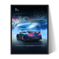 Plakat Nissan GTR w ramce 30x40 cm obraz auta dekoracja wnętrza
