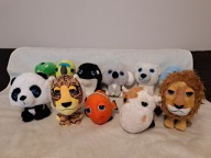 Zestaw maskotek 11szt Big Headz Panda Papuga Delfin Orka Krówka Z395