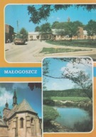 MAŁOGOSZCZ - RYNEK - AUTOBUS AUTOSAN - KOŚCIÓŁ - RZEKA ŁOŚNA