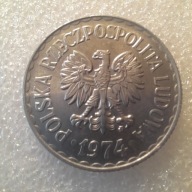 1 zł.1974 rok,, rzadka, st. -1.