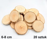 Plaster drewna suchy krążek drewniany Brzoza 7cm Suche plastry 7 cm 20 szt
