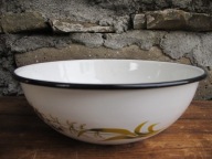 SYGNOWANA Stara Emaliowana Ozdobna Miska_VINTAGE PRL