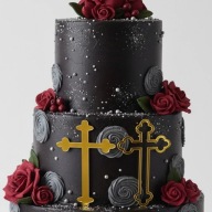 TOPPER AKRYLOWY KRZYŻ ZŁOTY LUSTRZANY KOMUNIA ŚWIĘTA BOK TORU 2 SZTUKI