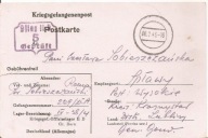 OFLAG II D -GROSS-BORN -obieg 1943 do SPŁAWY -GG -karta