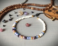 KOSTARYKA TOHO bransoletka fioletowa perła biała złoto BlackberriesArts