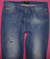 DRESSMANN - JEANSY ZWĘŻANE NOGAWKI ŁATY W34L30