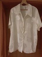 Bluzka koszulowa 16/46 ETAM śmietankowa w róże