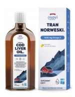 Osavi Tran norweski 1000 mg Omega 3 naturalny aromat cytrynowy 250 ml