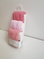 NEXT 3pack rajtuzy rajstopy getry różowe 56 cm
