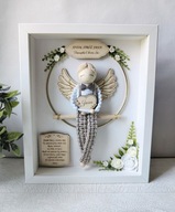 Anioł Stróż w ramce z modlitwą, Makrama, Prezent dla chłopca