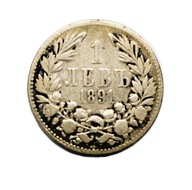 Moneta Srebrna Bułgaria 1 Lew 1891 Książę Ferdynand I