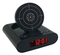 Budzik z tarczą i pilotem w kształcie pistoletu Czarny