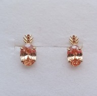 kolczyki ANANSY różowa cyrkonia gold 375