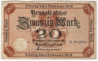 Banknot zastepczy miasta - NEUSALZ - NOWA SOL - 20 Mark - 1919