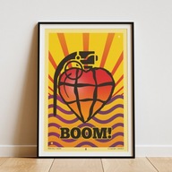 Plakat A3 29,7x42 cm Boom Serce Granat plakaty na ścianę do pokoju salonu
