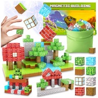 KLOCKI MAGNETYCZNE KONSTRUKCYJNE PIKSELE MIX KLOCKÓW MINECRAFT 144 EL.