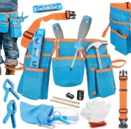 Zestaw narzędzi dla dzieci Hi-Spec 16szt pas rękawice okulary prawdziwe 6+